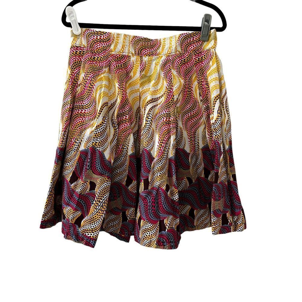 Francis + Benedict Pleated Cotton Mini Skirt Women's Multicolor Size Medium